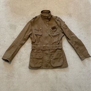 Barbour Tan Wax Military/Utility Jacket UK 10 / US 6